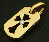 カットアウトクロスドッグタグ22K（タイニー）