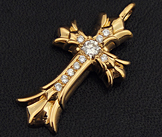 ダブルCHクロスチャーム22K パヴェダイヤ