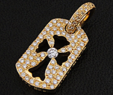 カットアウトクロスドッグタグ タイニー 22K パヴェダイヤ