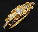 ベイビークラシックフローラルクロスリング22K